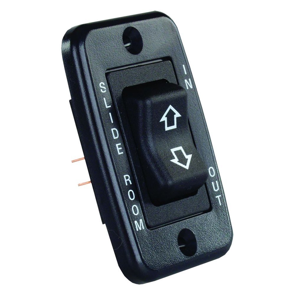 JR Products, JR Products 12355 Black Low Profile Slide-Out Switch with Bezel