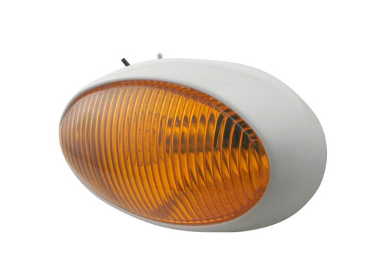 Optronics, Optronics RVPL5A - RV Porch Utility Light - Incandescent - Oval - White Housing - Amber Lens