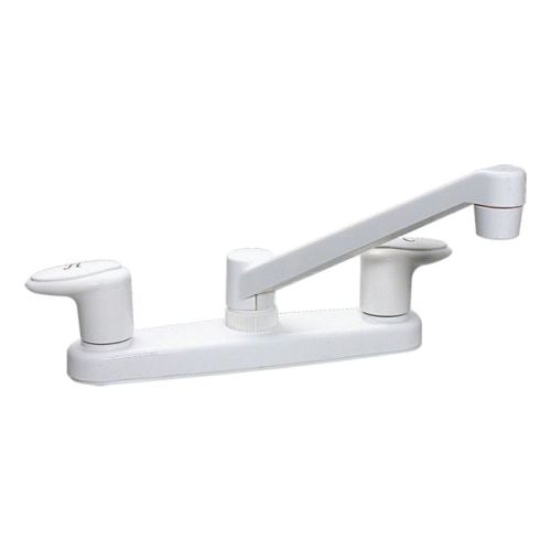 Young Farts RV Parts, PF221201 - KITCHEN FAUCET 8"2-LEVERS WHT