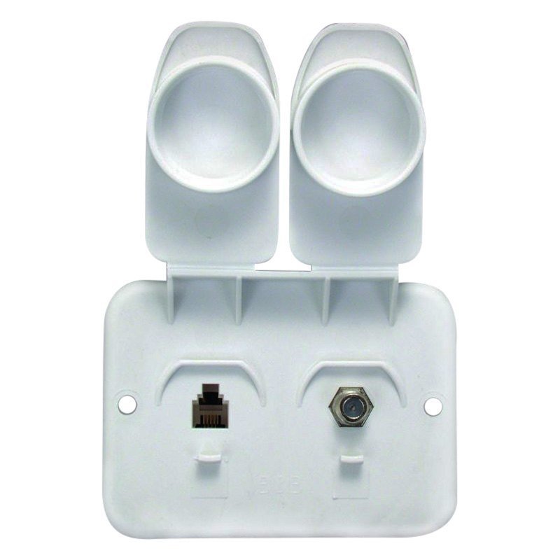 Thetford, Thetford 543-A-2-A - Polar White Double Phone/Cable TV Plate